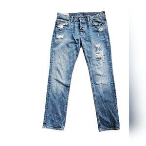 Abercrombie & Fitch skinny jeans blue wash ribcage distressed size 16 us (33x30)
